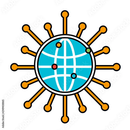 Global Spread Network Icon Illustration