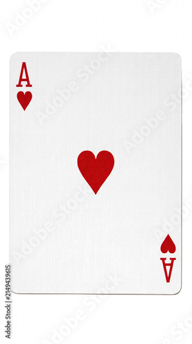 Obraz na płótnie Ace of Hearts playing card isolated on dark surface