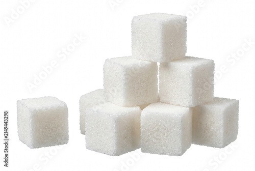 Canvastavla Stacked White Refined Sugar Cubes with Single Cube Aside