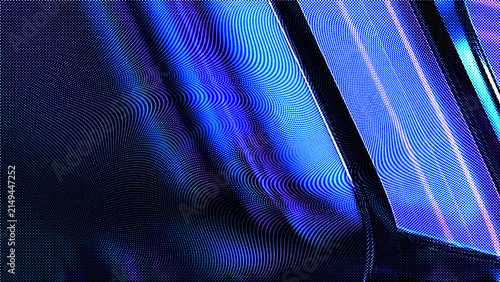 Abstract futuristic digital wave pattern in neon blue. Glowing cyber data flow texture for tech and design projects.