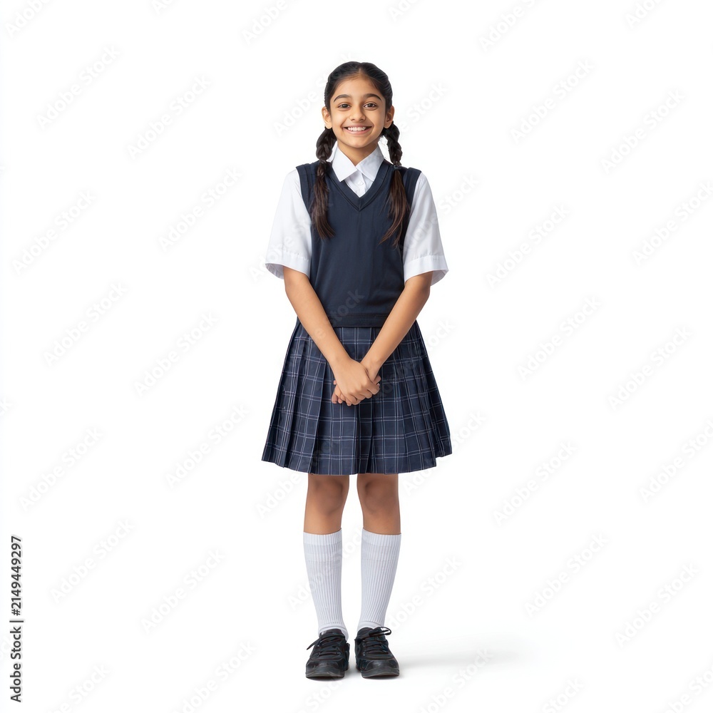 Fototapeta premium Smiling girl in school uniform