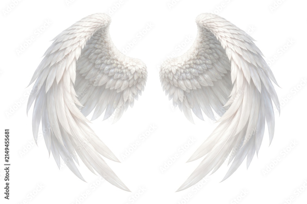 Obraz premium Elegant white angel wings illustration.