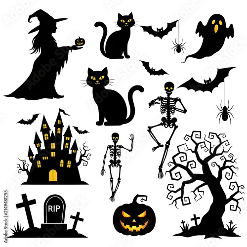 set of halloween elements