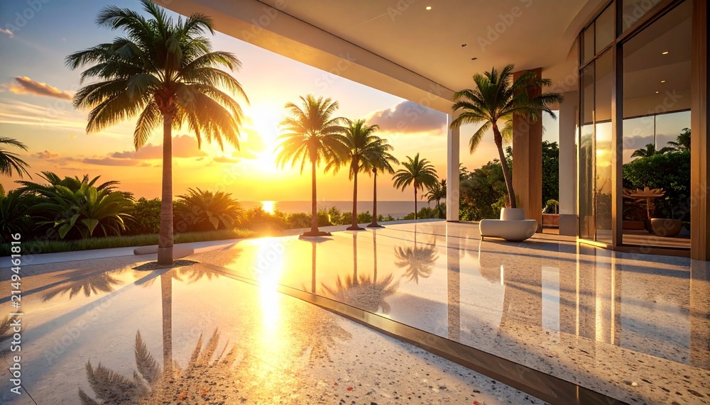 Fototapeta premium Handcrafted terrazzo flooring with soft natural lighting
