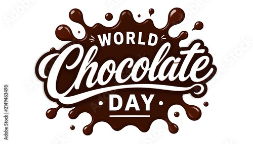 World Chocolate Day Card Design July 7, Vector illustration on white Background