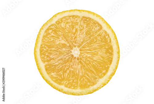 Fresh Citrus Slice Showing Juicy Pulp and Rind
