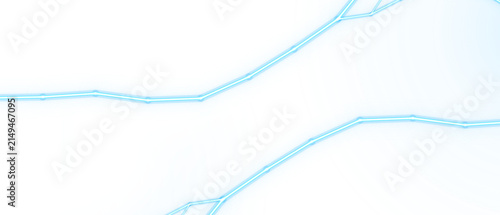 Obraz na plátně A bright glowing blue lightning bolt electrical discharge effect captured as an