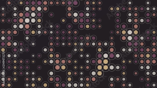 Abstract halftone dot pattern, geometric circle background in muted earth tones, retro digital mosaic texture for web design