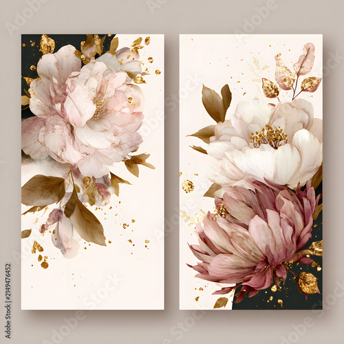 set of flowers