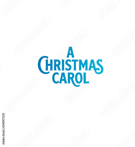 Playful blue serif typography featuring the classic festive greeting text A Christmas Carol vector graphic design element for winter holiday seasonal celebration art
