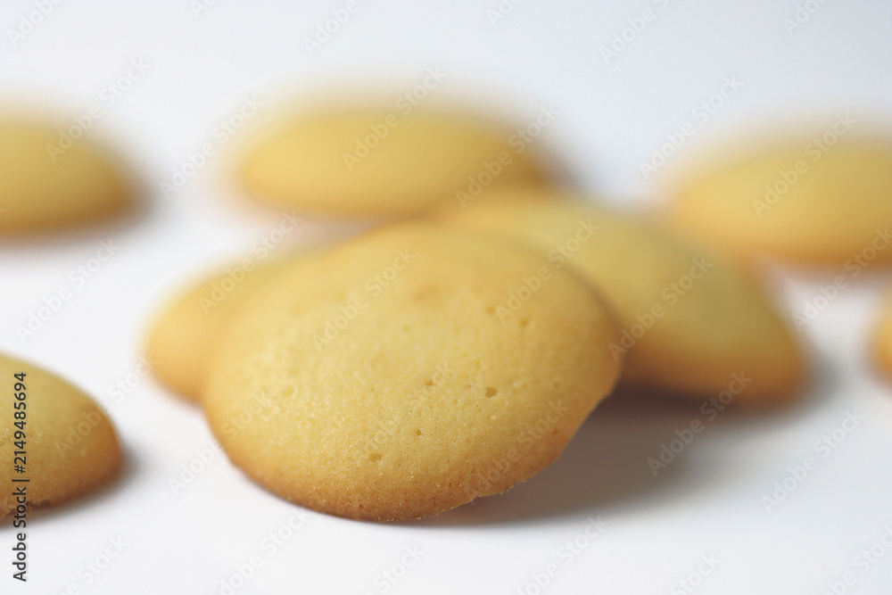 Fototapeta premium Vanilla Wafers assorted on white background
