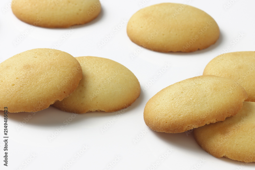 Fototapeta premium Vanilla Wafers assorted on white background