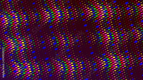 Transforming light patterns creating colorful digital mosaic visuals