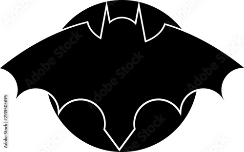 Decorative Bat Silhouette Icon on Transparent Background