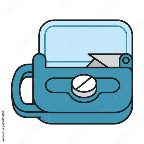 Pill Cutter and Splitter Device Medical Vector Illustration