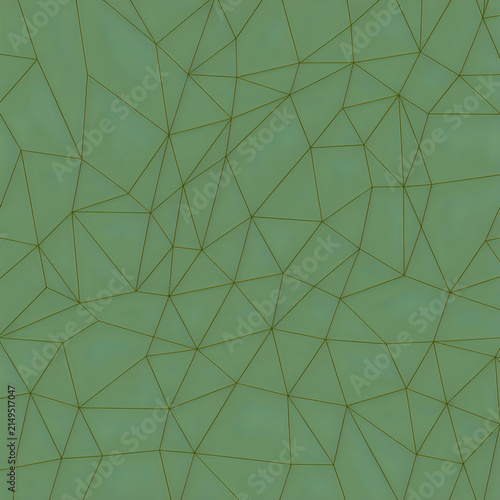 Geometric abstract polygon pattern with irregular tessellation on green background