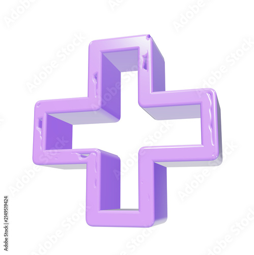 A3d rendered of a medical plus sign, featuring a soft pastel purple color on a white backgr desi isolated on a transparent background