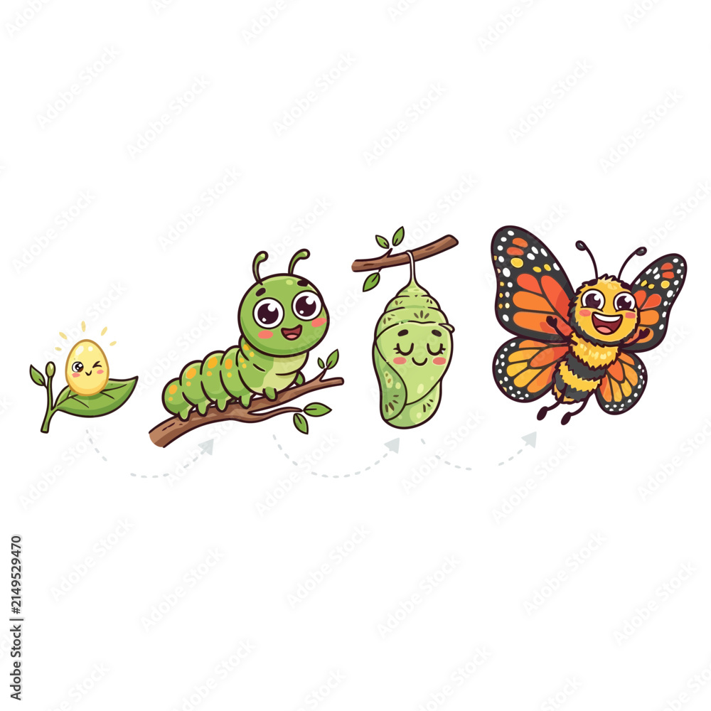 Fototapeta premium Showcasing Butterfly Metamorphosis Stunning Creative Visual