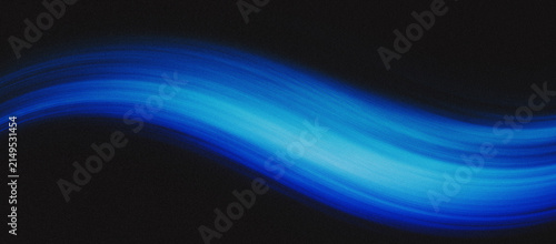 Abstract Blue Cyan Wave Lines With Luminous Glow And Fine Grain Texture On A Dark Gradient Background