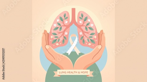 Hands cupping tree lungs symbolizing health and nature connection