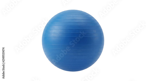Fotografía Blue exercise ball isolated on black background for fitness and yoga workouts