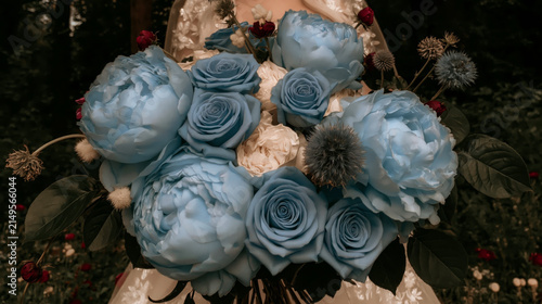 Blue Floral Bouquet for Weddings and Events