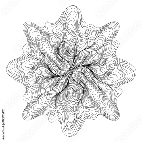 Foto Abstract geometric mandala with fluid flowing wave lines