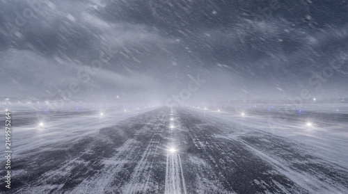 Blizzard Whiteout Airport Runway