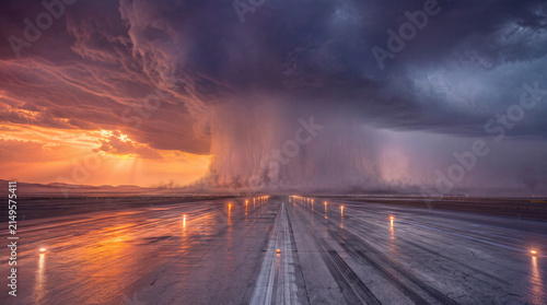 Sunset Microburst Airport Runway
