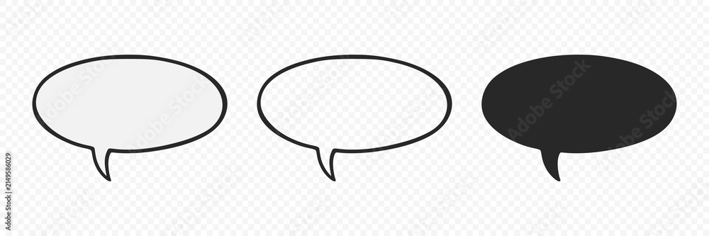 Fototapeta premium Speech Bubble Icon Set, Vector Illustration. Speech Bubble Collection and Chat Bubble Outline Shapes Isolated. Comic, Message, Dialogue, Quote, Sticker and Social Media Design
