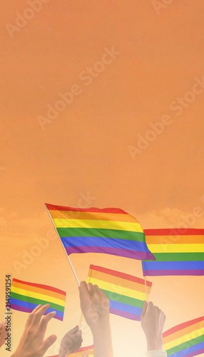 Canvastavla LGBTQ flag orange background, Instagram story size