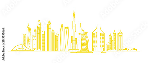 Photography Golden Cityline Silhouette of Modern Skyscrapers