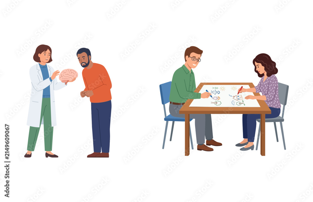 Obraz premium Diverse Professionals Engaging in Medical Consultation and Collaborative Brainstorming Sessions for Research Analysis