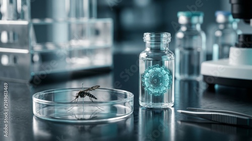 West Nile Virus Research with Mosquito Specimen and Viral Sample in Laboratory Environment