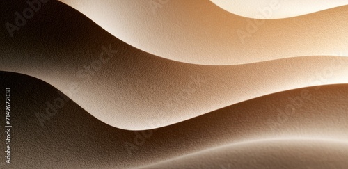 Abstract, soft, flowing waves of light and shadow in warm earthy tones