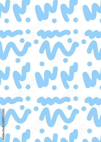 Abstract Blue Wavy Seamless Pattern Background