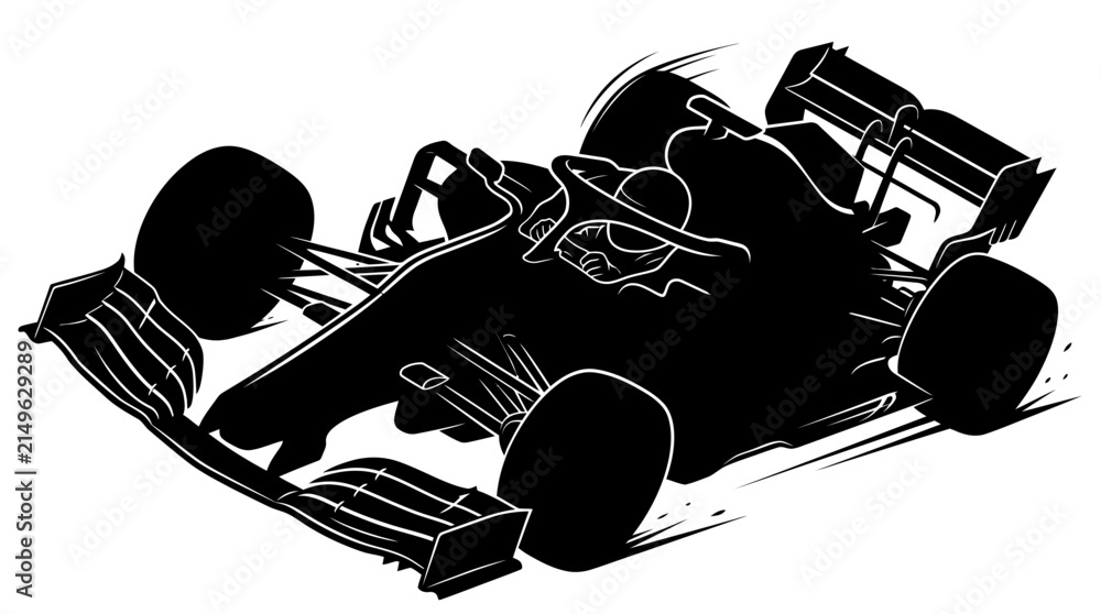 Naklejka premium Formula 1 Race Car Vector Illustration