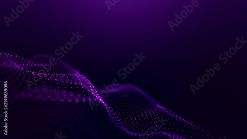 Abstract Purple Digital Wave Technology Background