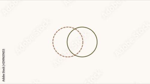 Minimalist venn diagram animation with intersecting circles for business strategy and data visualization concepts 4k