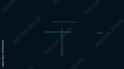 Minimalist wind turbine animation: clean renewable energy for sustainable tech and environmental concept presentations 4k
