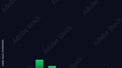 Minimalist green bar chart animation for financial data analysis and business growth metrics 4k statistics