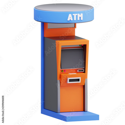 Canvastavla 3D aTM Banking Cash Machine for Financial Transactions and Money Withdrawals