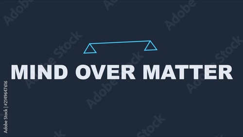 Mind over matter conceptual animation with minimalist balance scale for psychology and self-improvement projects 4k