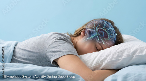 Conceptual illustration of the glymphatic system in the human brain