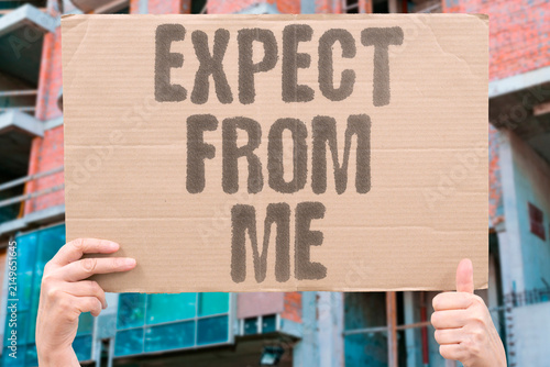 Konstfotografi "Expect from me" A direct question about what the other person wants in the relationship