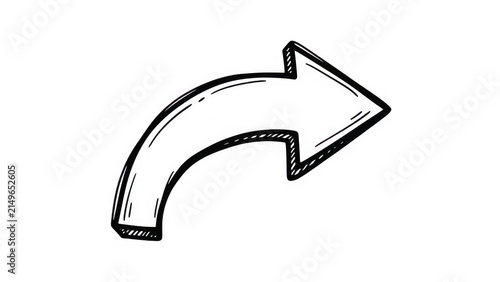 Curved arrow icon isolated on transparent background isolated on transparent background