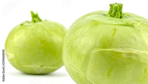 Fresh green apples on white background isolated.