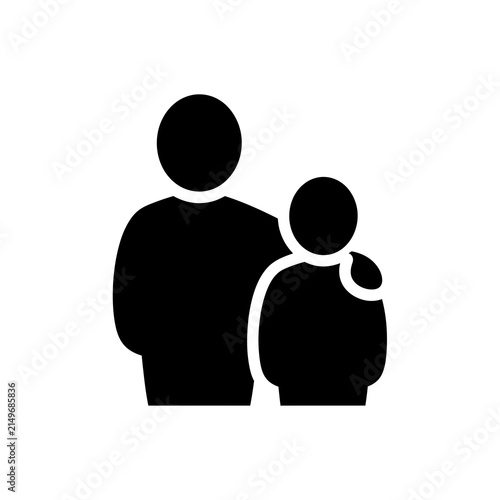 Parent and child silhouette icon representing family care and mentorship