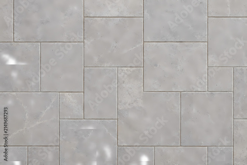 Light grey polished marble tile floor texture background, seamless geometric stone paving pattern for modern elegant interior design
