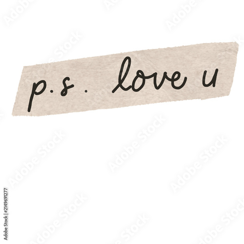 Obraz na plátne Romantic PS Love U Tape Sticker for Journaling
